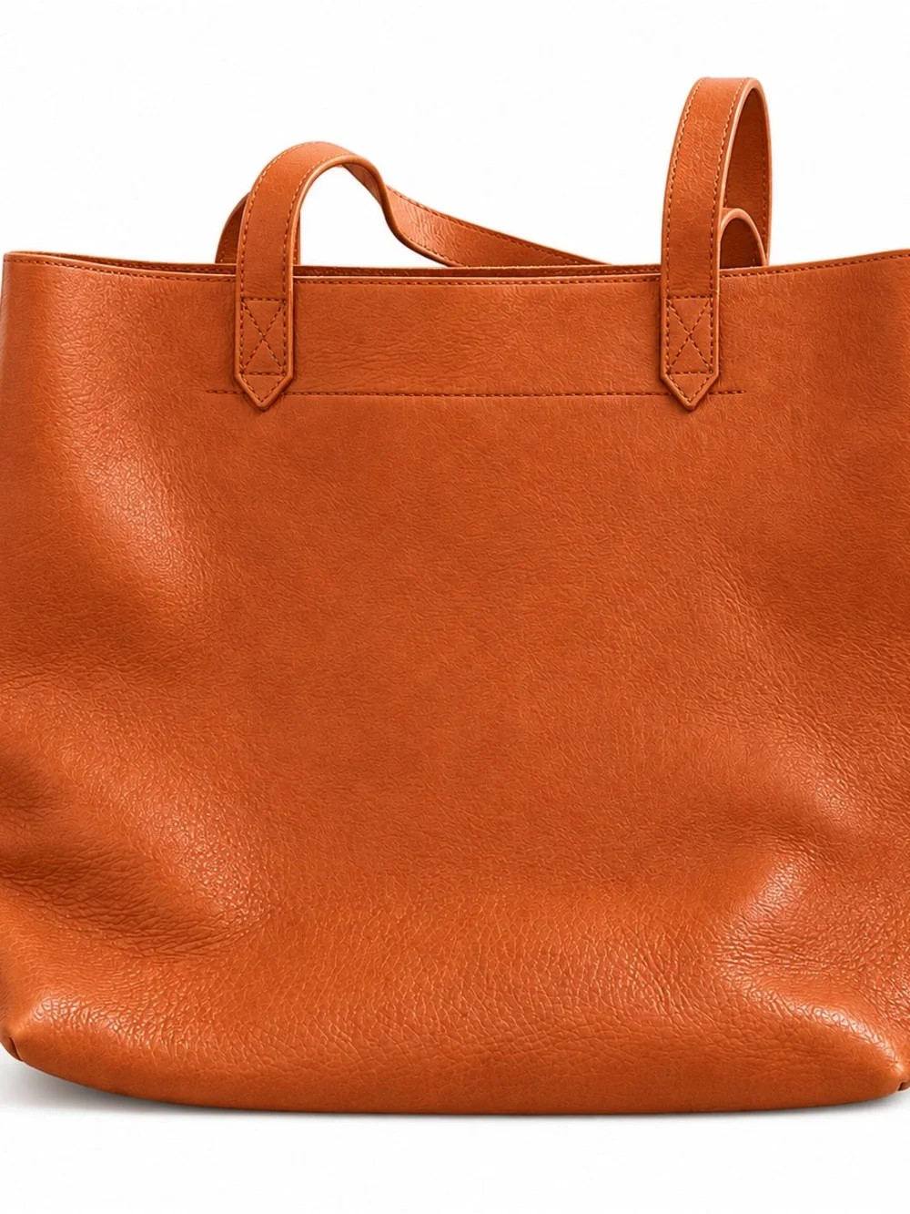 Madewell | Classic Tan Leather Tote Bag with Front Pocket